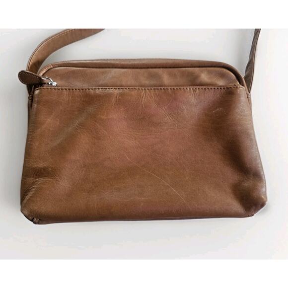 Ili Purse Genuine Leather Crossbody Purse Shoulder Bag Camel Brown - Picture 2 of 7